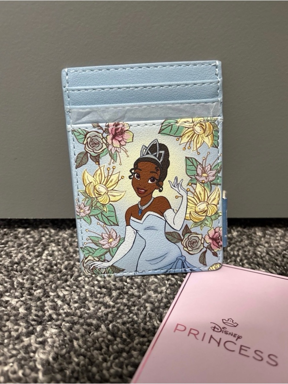 Loungefly Light Blue Disney Princess Tiana Floral Cardholder